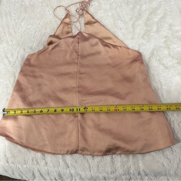 Obando Collective Size 2 Gold Pink Elegant Satin Halter Top Silky Tank Shell - Picture 16 of 16